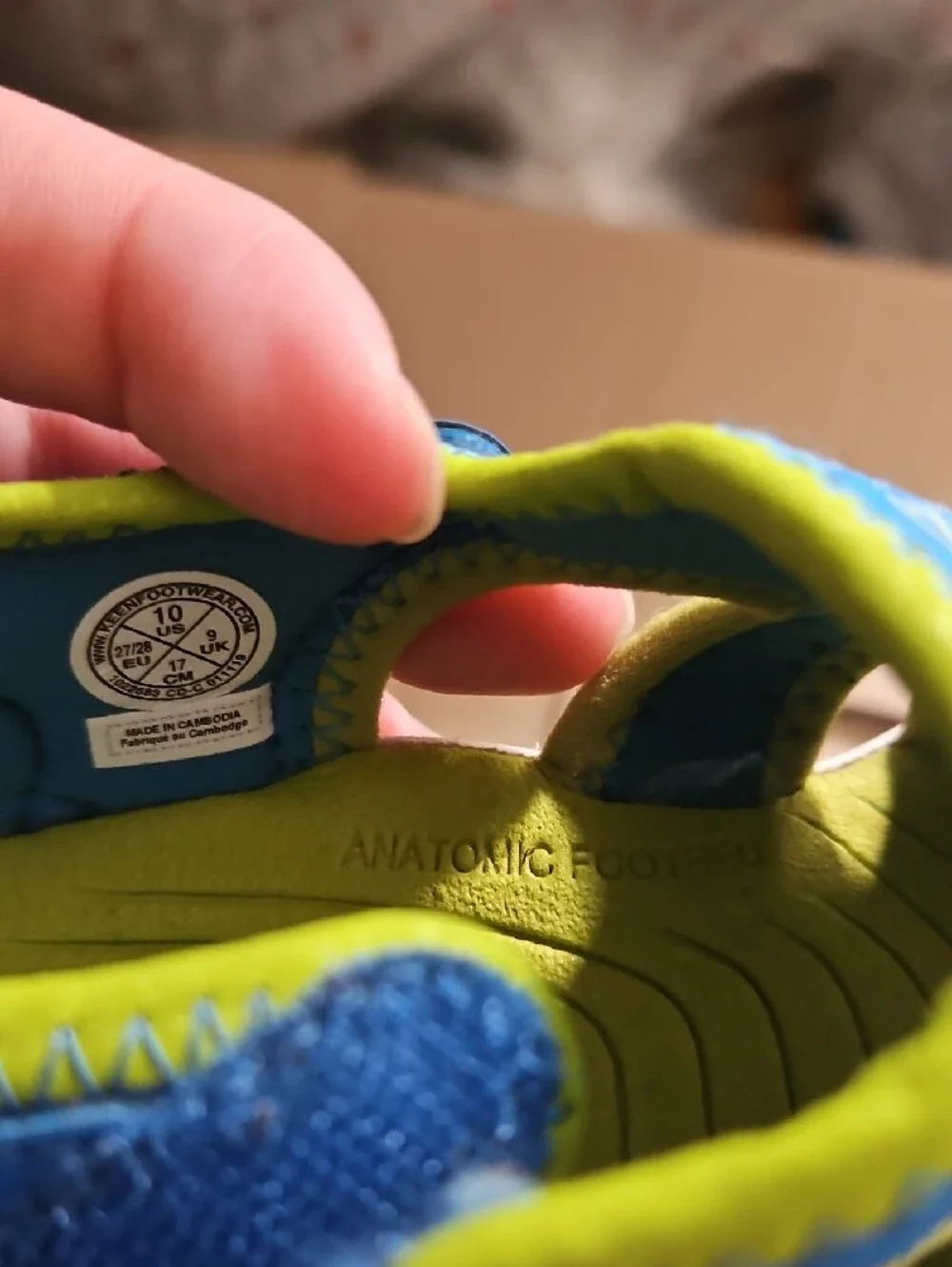 KEEN Kids Blue and Lime Green Water Shoes